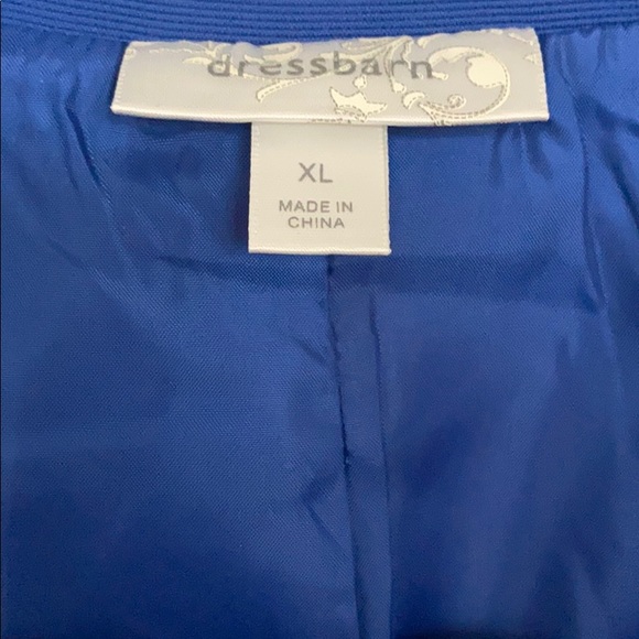 Dress Barn Blue lined jacket W/ ruched sleeve - Picture 5 of 13